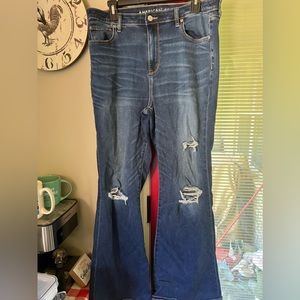 American Eagle super hi rise flare